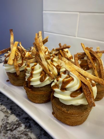 Churro Cupcakes with Dulce De Leche Cheesecake Frosting