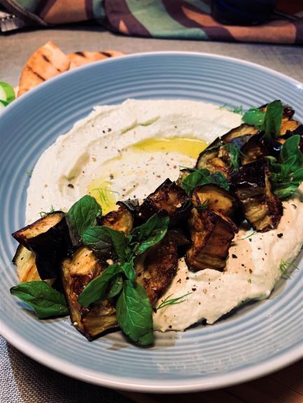 Whipped Feta Dip with Roasted Eggplant