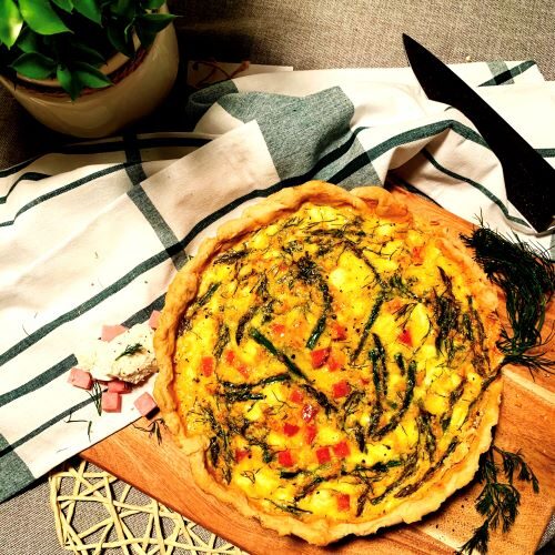 France’s Ham, Asparagus and Goat Cheese Quiche